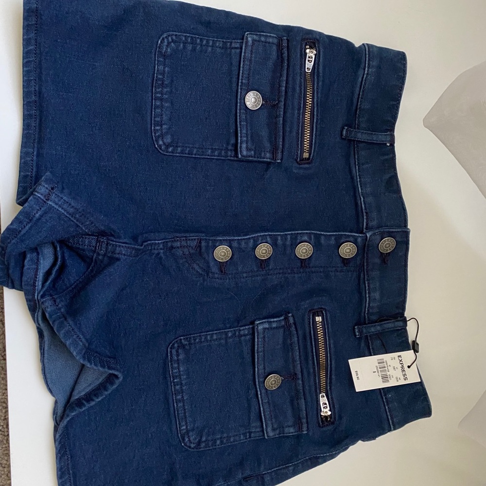 Express High Waist Button Shorts